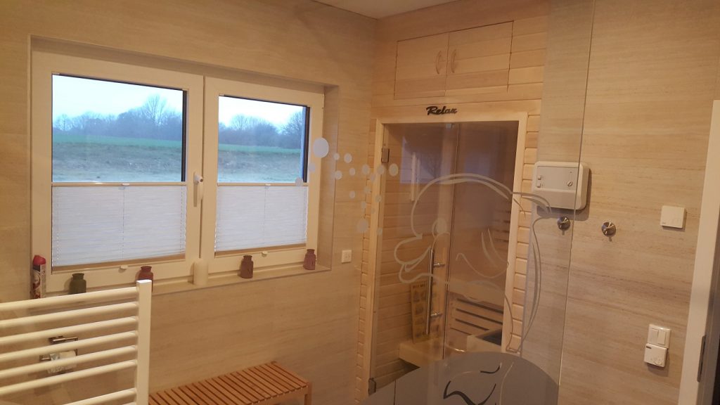 Bad mit Sauna kleine Wohnung